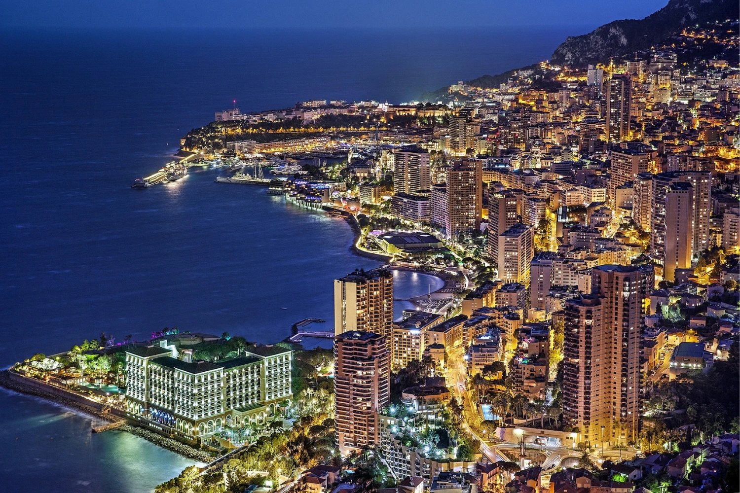 Vue Monaco de nuit